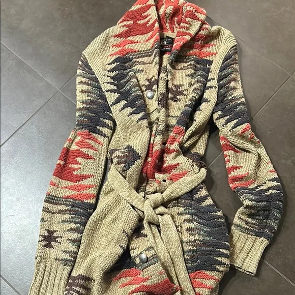 Ralph Lauren Double RL Multicolor Shawl Collar Sweater - Picture 4 of 4